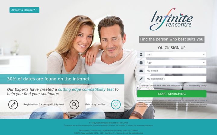 Screenshot of infinite-rencontre.com