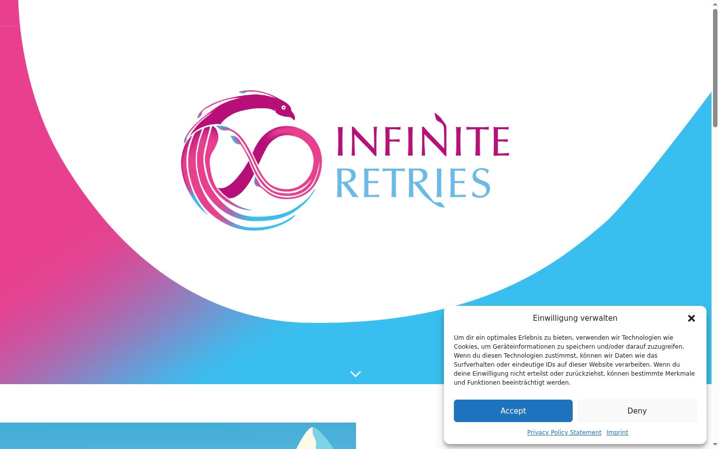 Captura de ecrã do banner de consentimento apresentado antes de qualquer interação