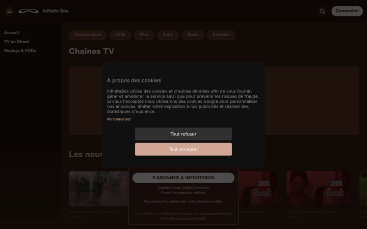 Screenshot of infinitebox.fr