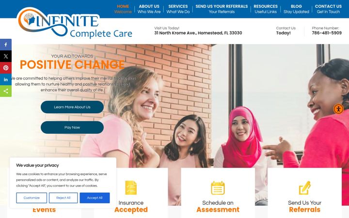 Screenshot of infinitecompletecare.com