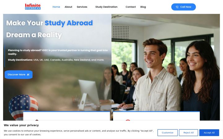 Screenshot of infiniteoverseas.com