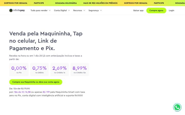Captura de pantalla de infinitepay.io