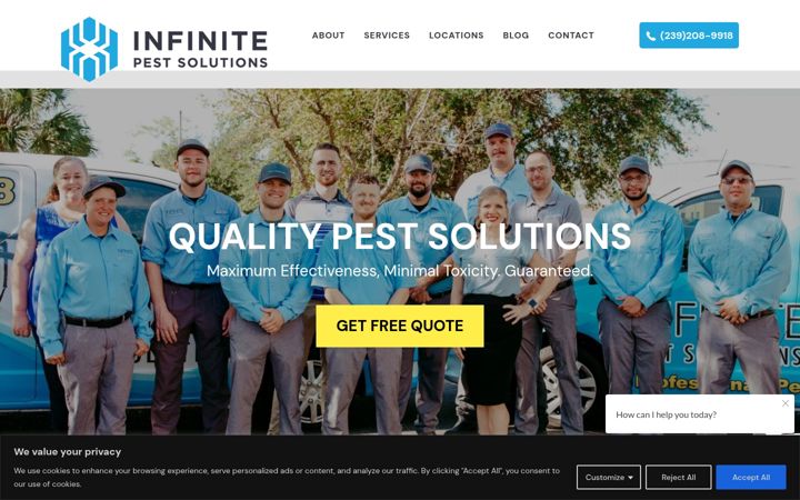 Screenshot of infinitepest.com