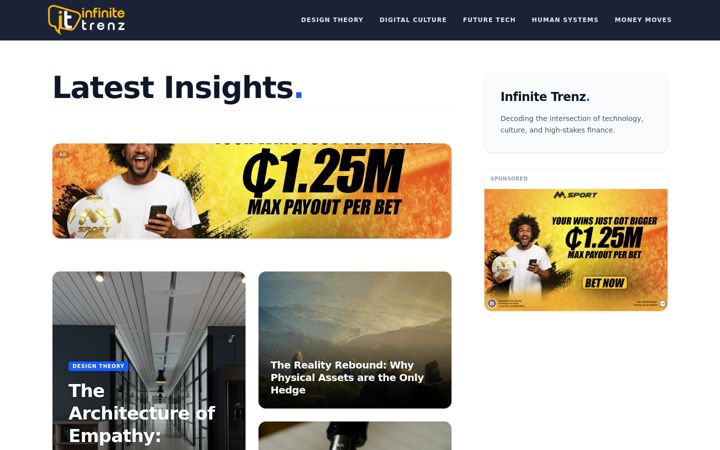 Screenshot of infinitetrenz.com