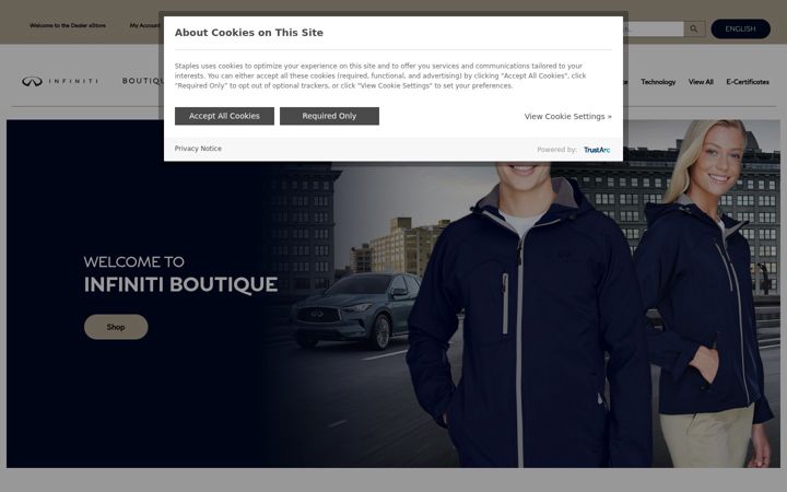 Screenshot of infinitiboutiqueretailer.com