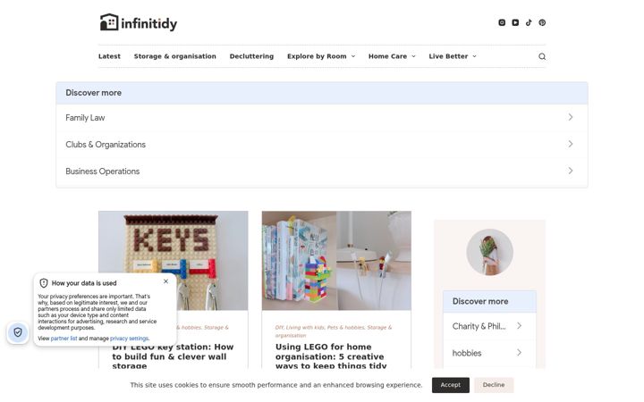 Screenshot of infinitidy.com