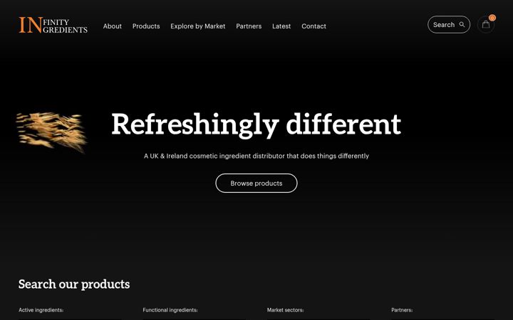 Screenshot of infinity-ingredients.co.uk