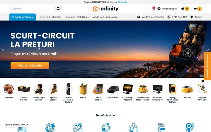 Screenshot of infinity.ro