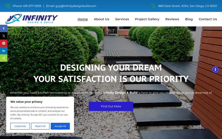 Screenshot of infinitydesignbuild.com