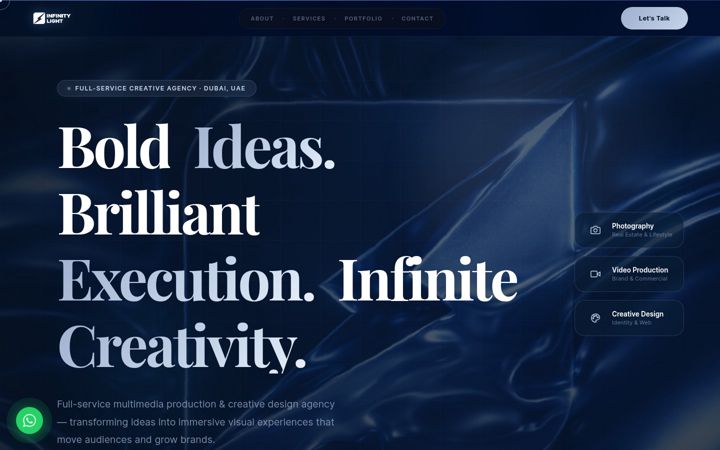 Screenshot of infinitylight.net