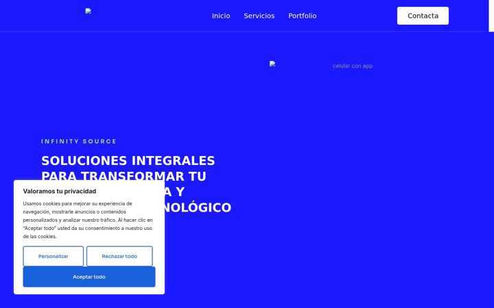 Screenshot of infinitysourceapp.es