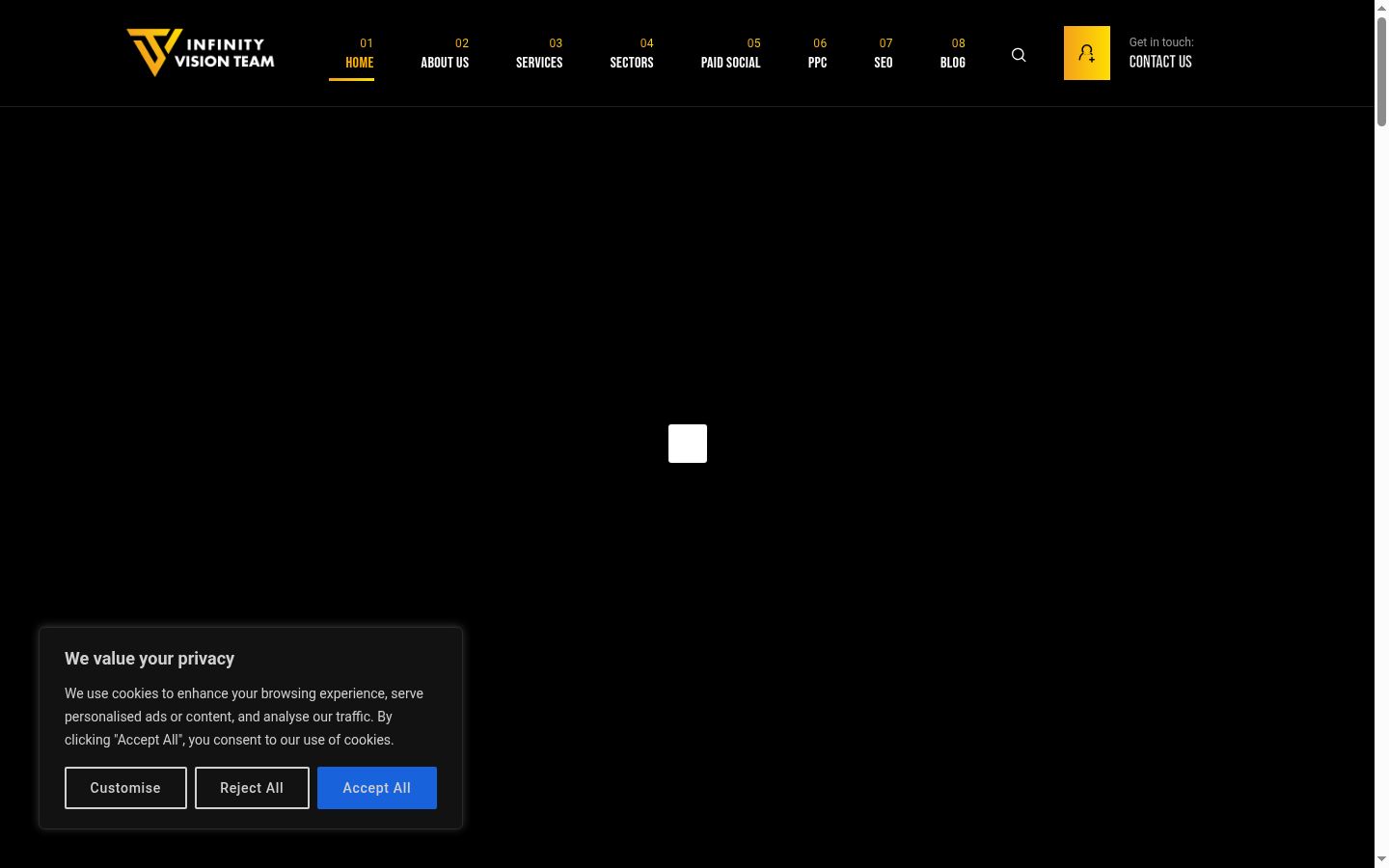 Screenshot of the consent banner shown before any interaction