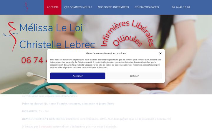 Screenshot of infirmieresollioules.fr