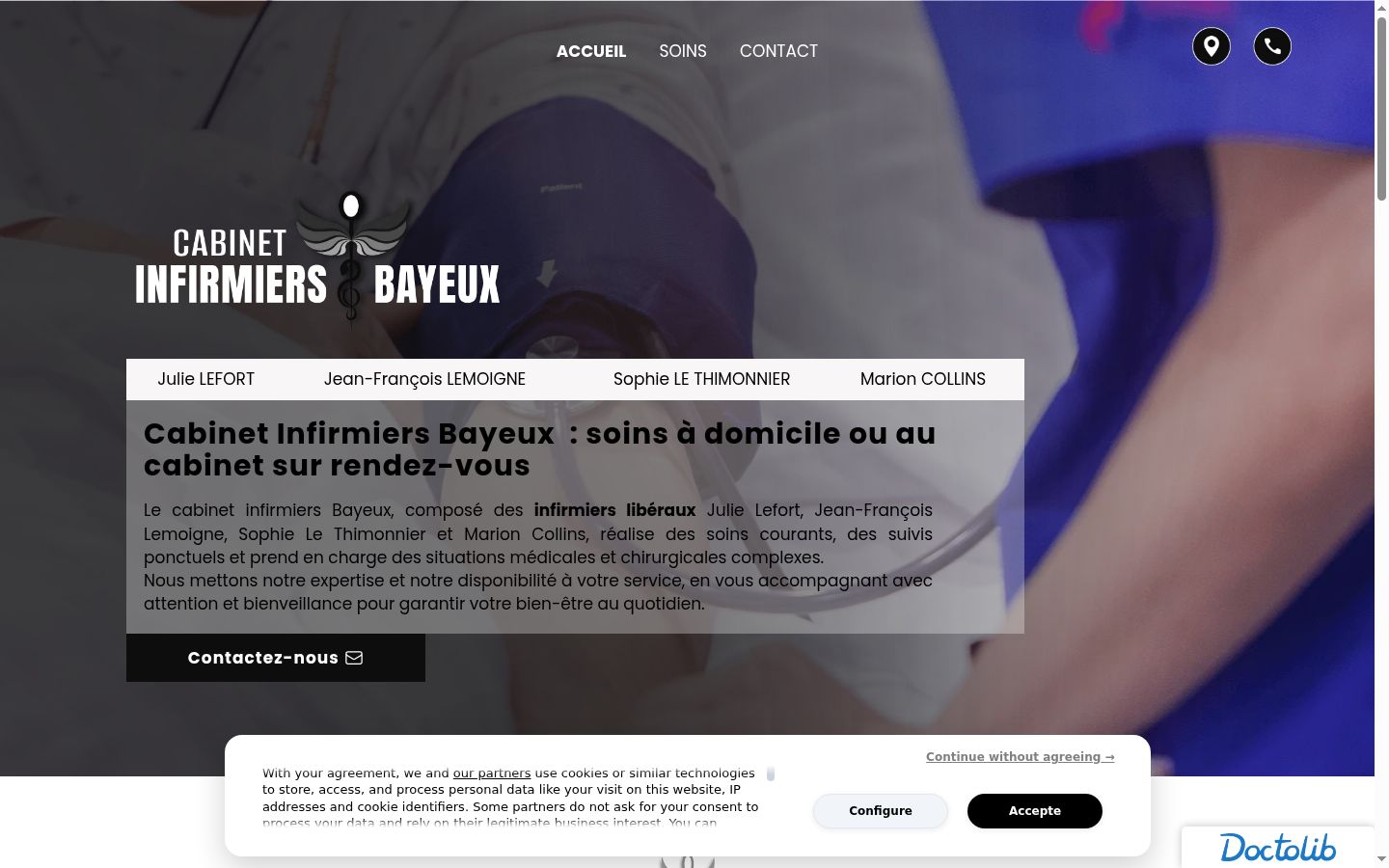 Screenshot del banner di consenso mostrato prima di qualsiasi interazione