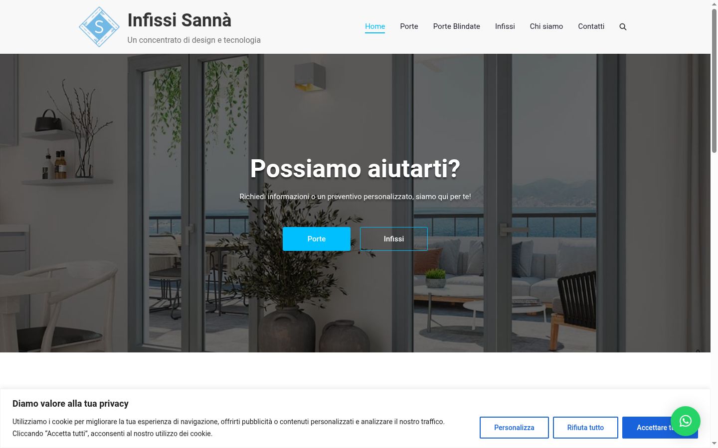 Screenshot del banner di consenso mostrato prima di qualsiasi interazione