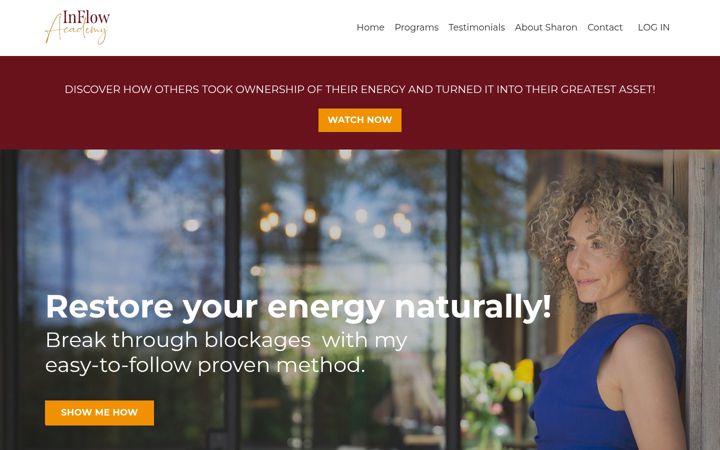 Screenshot of inflowacademy.com