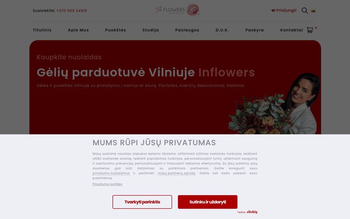 Posnetek zaslona inflowers.lt