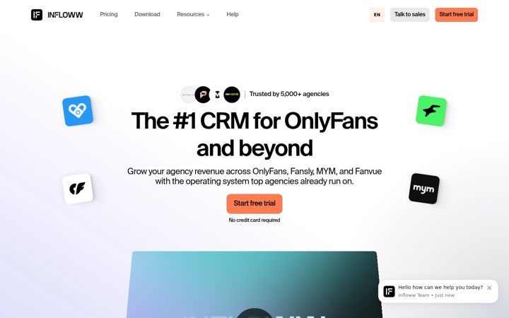 Screenshot of infloww.com