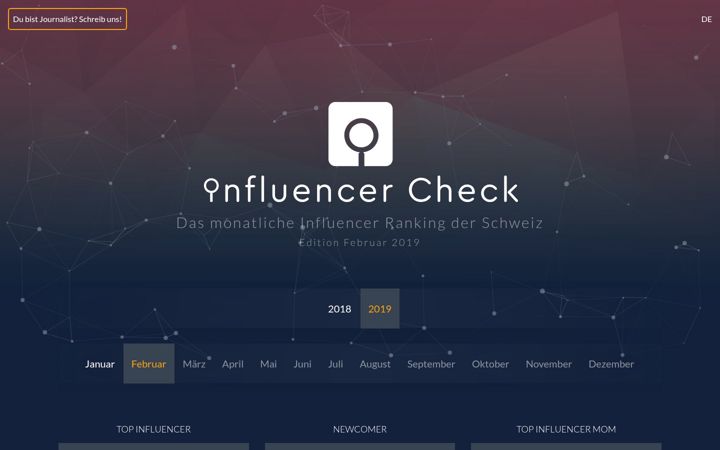 Screenshot of influencer-check.ch