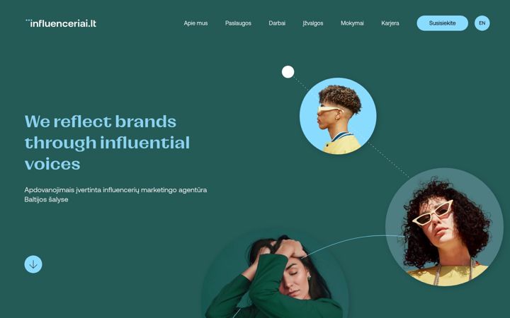 Screenshot of influenceriai.lt