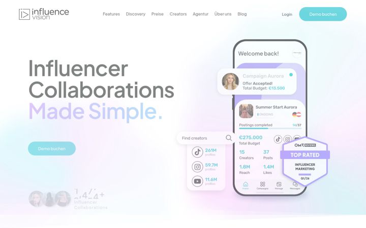 Screenshot of influencevision.com