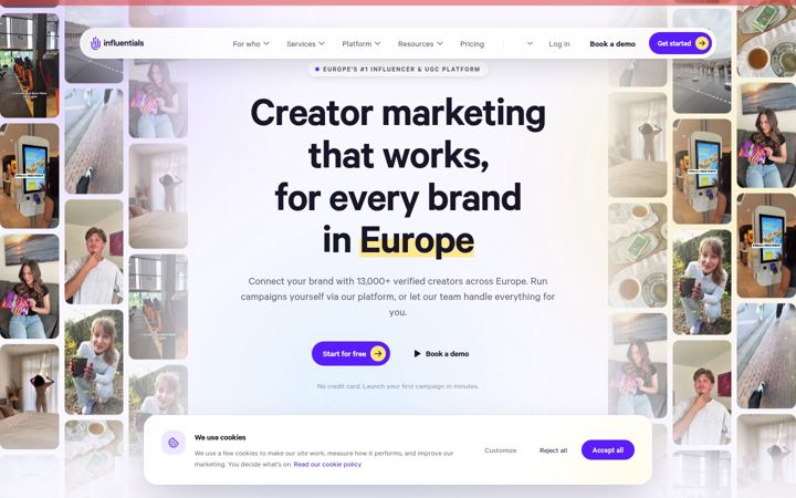 Екранна снимка на influentials.com