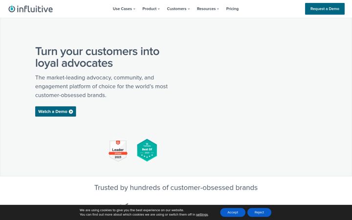 Screenshot of influitive.com