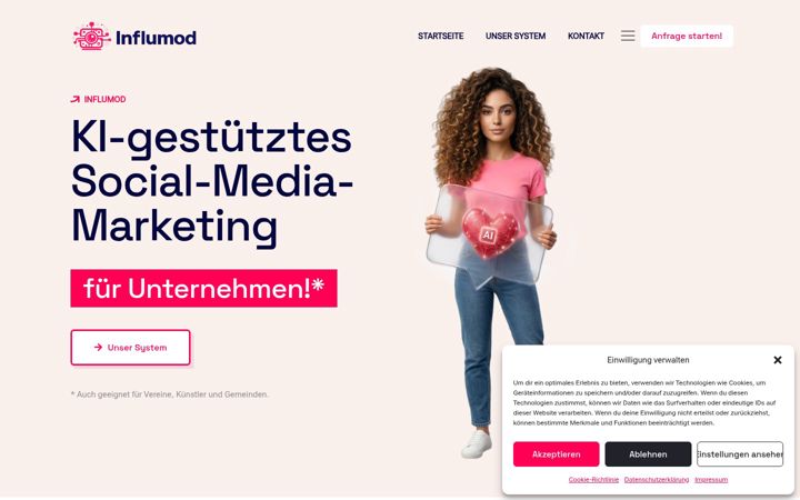 Screenshot of influmod.com