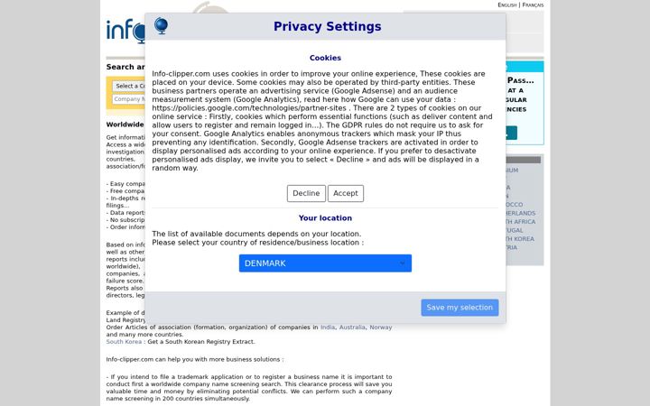 Screenshot of info-clipper.com
