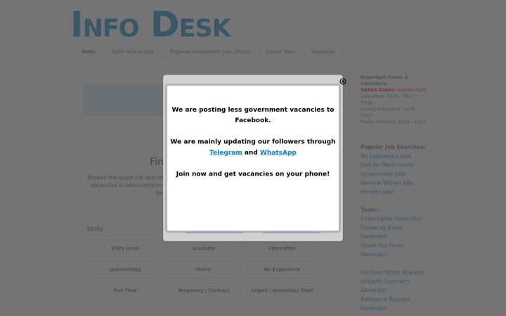 Screenshot του info-desk.co.za