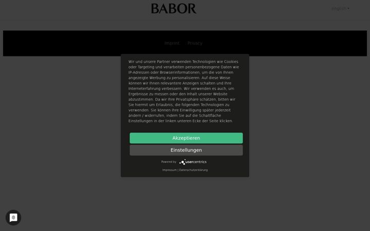 Screenshot of info.babor.com