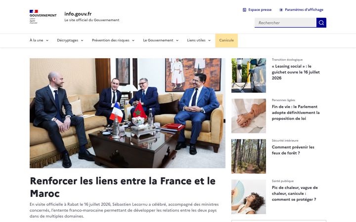 Zrzut ekranu info.gouv.fr