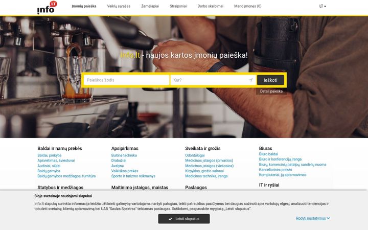 Screenshot of info.lt