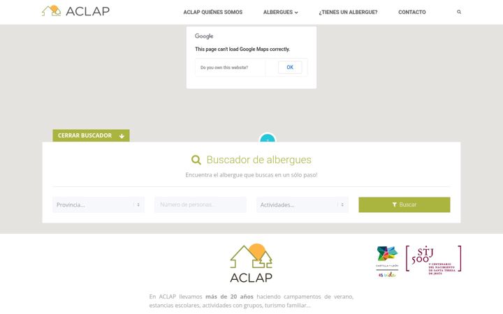 Screenshot of infoalbergues.com