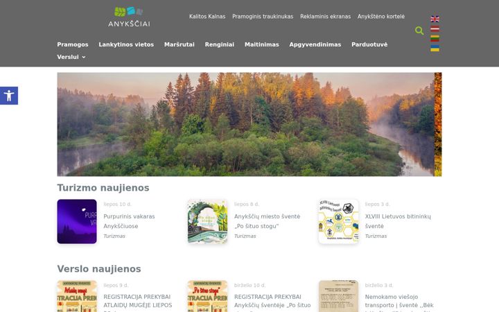 Екранна снимка на infoanyksciai.lt