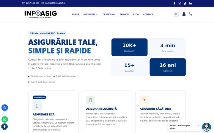 Screenshot of infoasig.ro
