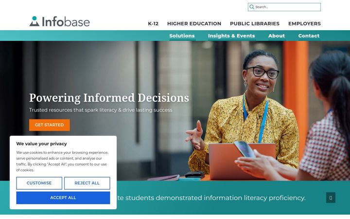 Screenshot of infobase.com