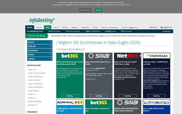 Screenshot of infobetting.com