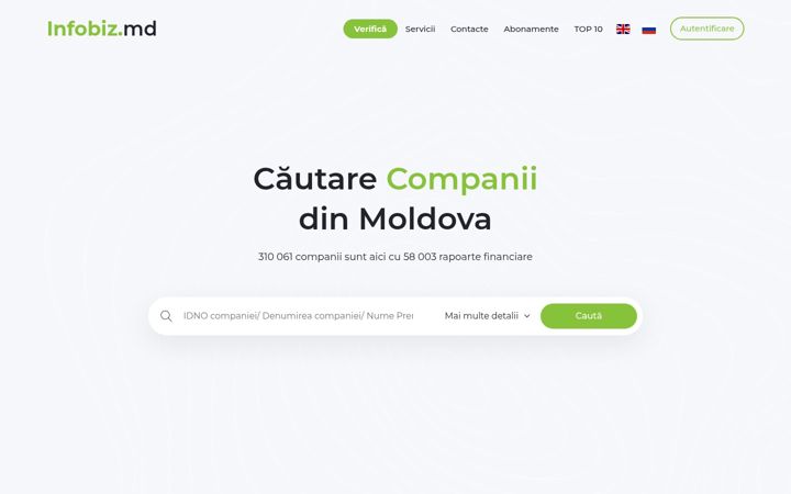 Screenshot of infobiz.md