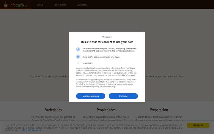 Screenshot of infocafe.es