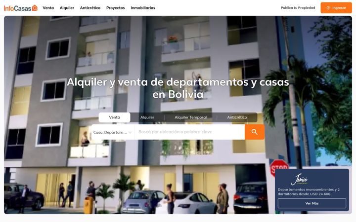 Screenshot of infocasas.com.bo