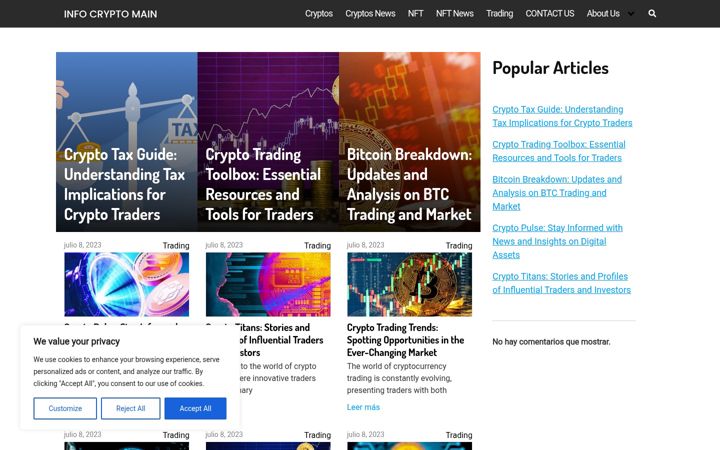 Screenshot of infocryptomain.com