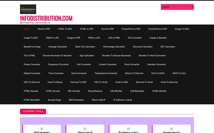 Screenshot of infodistributions.com