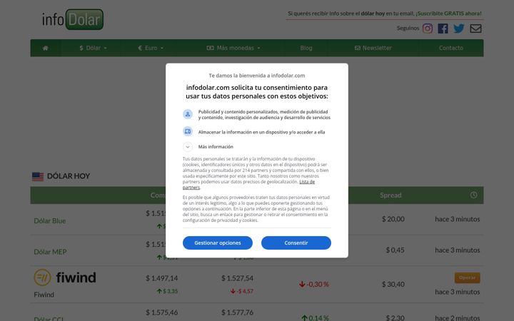 Screenshot of infodolar.com