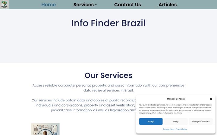 Screenshot of infofinderbrazil.com