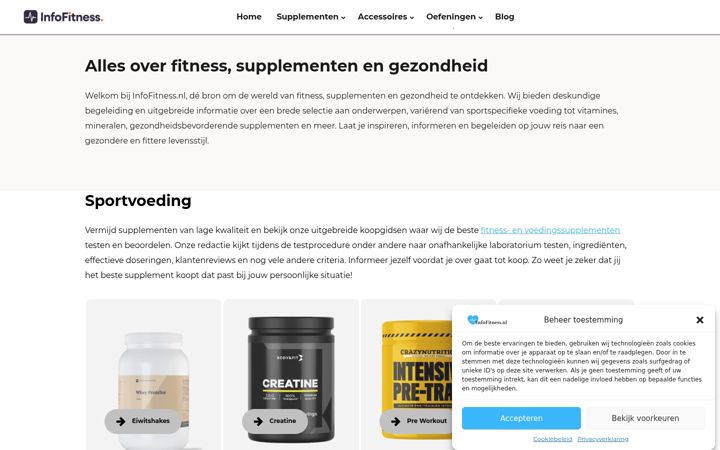 Screenshot of infofitness.nl
