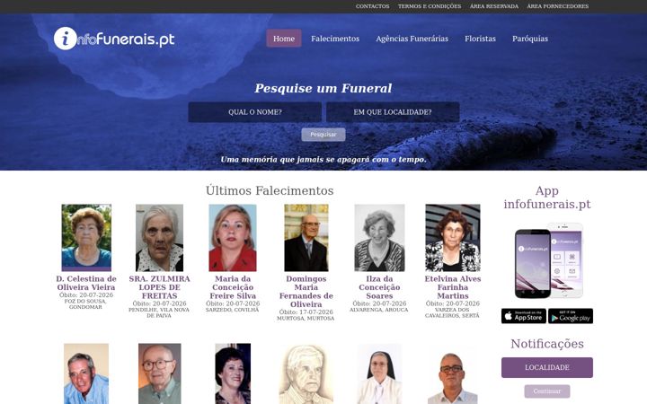 Screenshot of infofunerais.pt