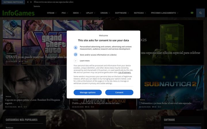 Screenshot of infogames.es