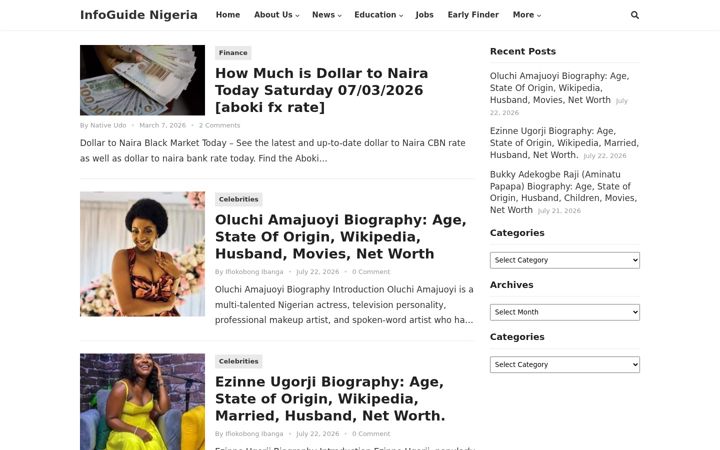 Screenshot of infoguidenigeria.com