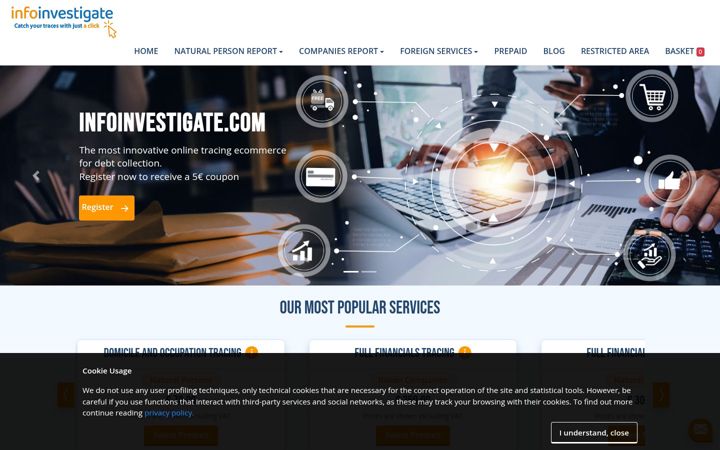 Screenshot of infoinvestigate.com